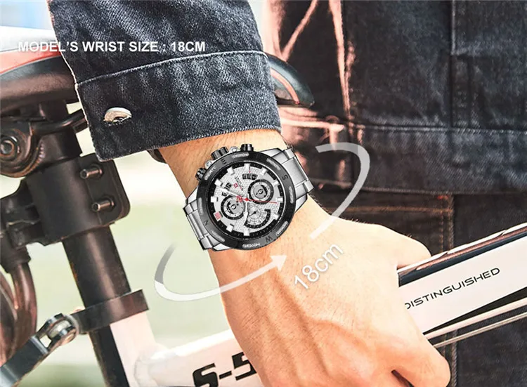 NAVIFORCE Original 9165 SW Janpan Movement Quartz Watches Luxury Stainless Steel Watch Male Waterproof Wrist Watch for Men