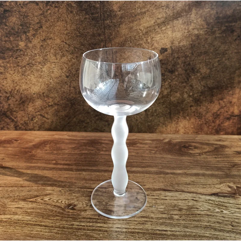 Frosted stem wine glasses