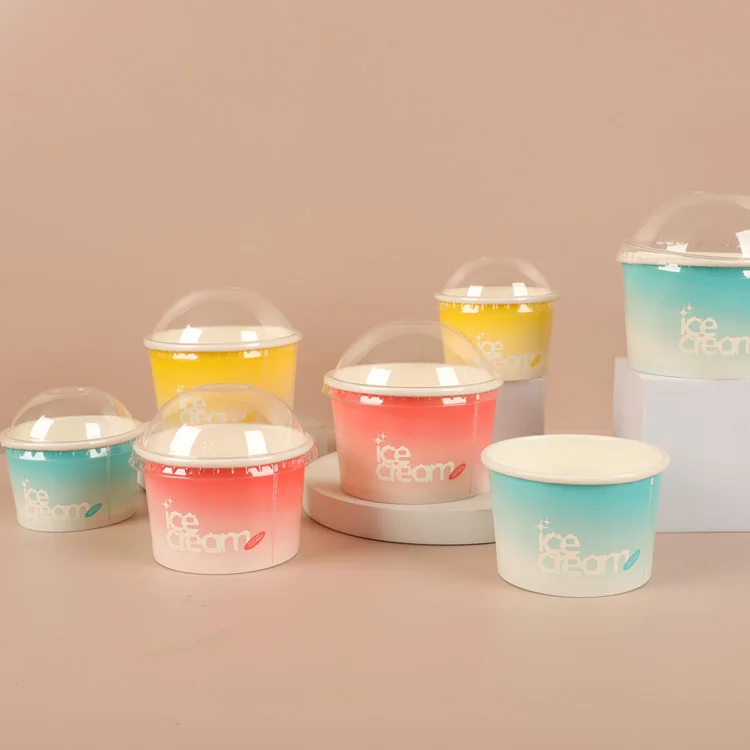 トップス ice cream Spec101 Paper Ice Cream Cups with Lids - 40pk Disposable