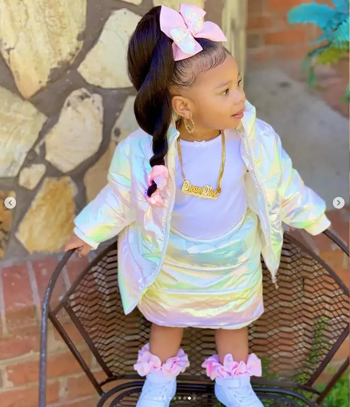 Fashion Design Shiny Baby Girl Clothes Down Puffer Winter Jacket For