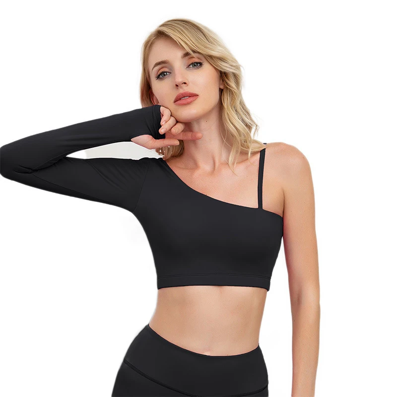 Women Fitness One Shoulder Yoga Shirt 