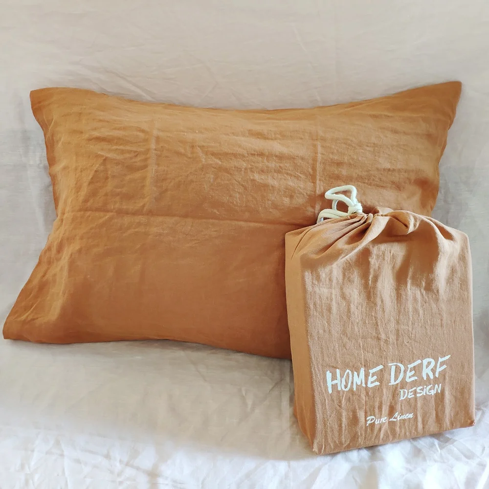 Wholesale Italian Linen Fabric Stone Washed  Hotel Bed Linen Bedding Set