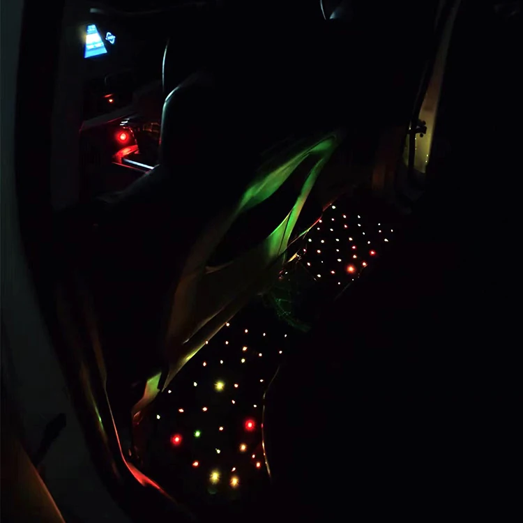 Tappetini Auto Con Strisce LED – Universali, Finta Pelle Nera, Controllo APP, 4 Pezzi, Antiscivolo, Per Auto E SUV - 2