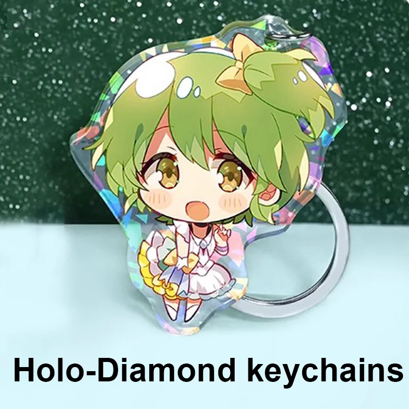 Custom Clear Acrylic Keychain Logo Cartoon Glitter Epoxy Keychain Charm Plastic Key Chain Anime Acrylic Keyring Custom