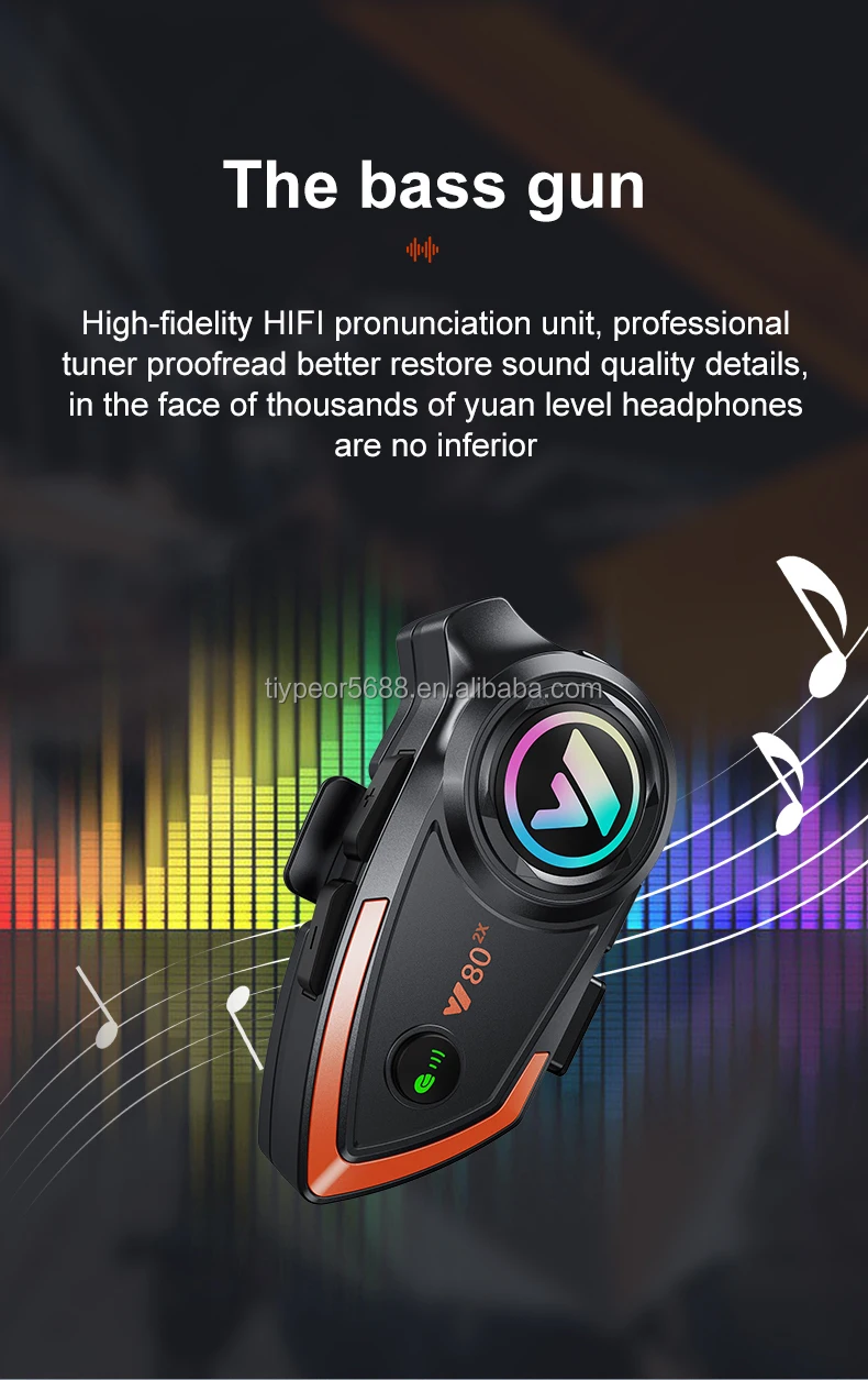 product tiypeor motorcycle helmet intercom bt headset v50 hands free call wireless noise reduction waterproof 1000m interphone-7