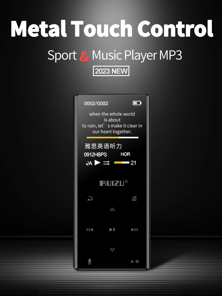Latest Digital RUIZU D29 With Alarm Clock 1.8 Inch Tft Touch Screen Indian Download Song Bt Internal Memory MP3 Music Player