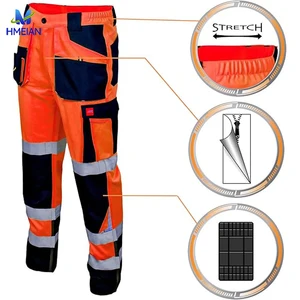 High Visibility Reflective Breathable OEM Working Pants for Men Work Pants with Knee Pad Work Pants