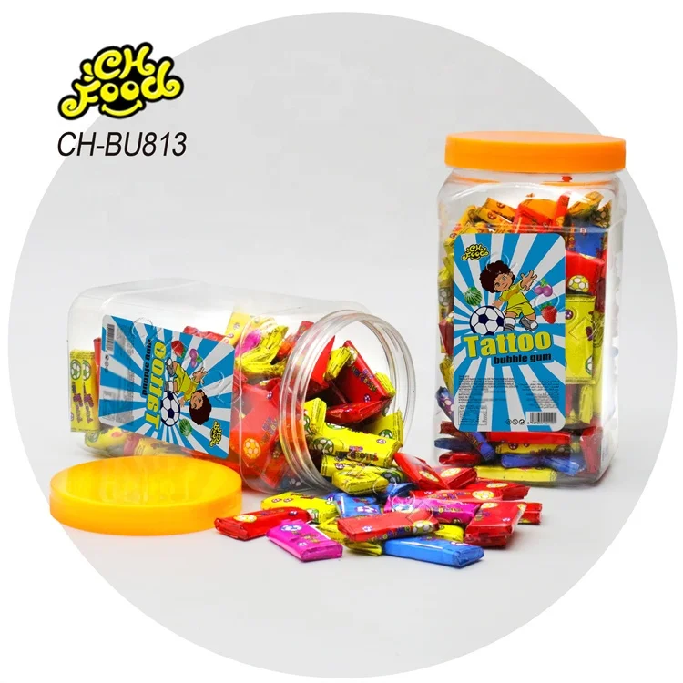 Tattoo Bubble Gum Fruit Flavor Chewing Gum Candy Sweets Wholesale and OEM