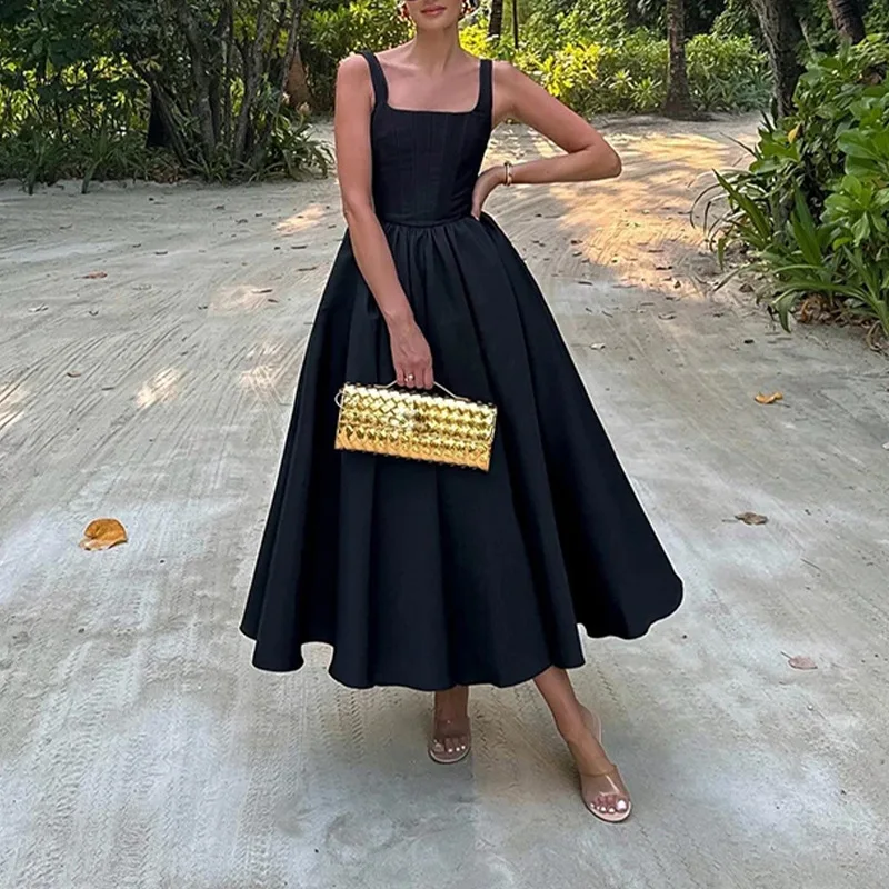 Shop Our Elegant Black Dress with Suspender Sleeveless Shop Our Elegant Black Dress with Suspender Sleeveless