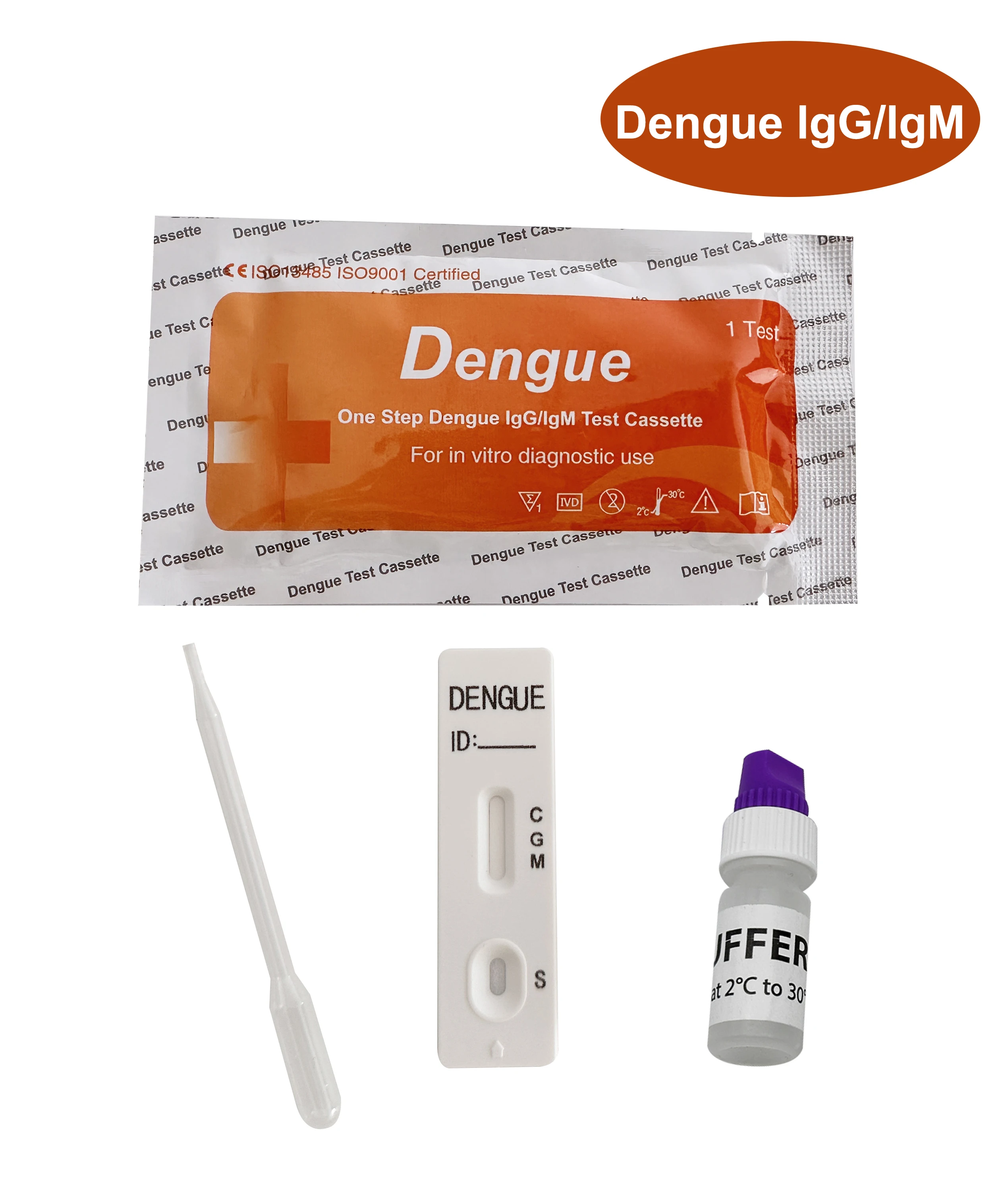 Medical Disposable Infectious disease 3.0 mm WB/Serum/Plasma Ag Dengue IgG/IgM Test Cassette manufacture