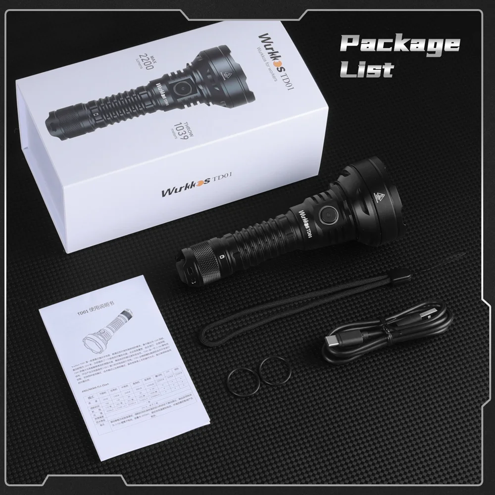 2000lm 3-mode waterproof led rechargeable flashlight TWS ALPHA3 Tactical  2000 Lumen  TWS USA Featuring 4 lighting modes Briignite 2000 Lumen Rechargeable Integrated