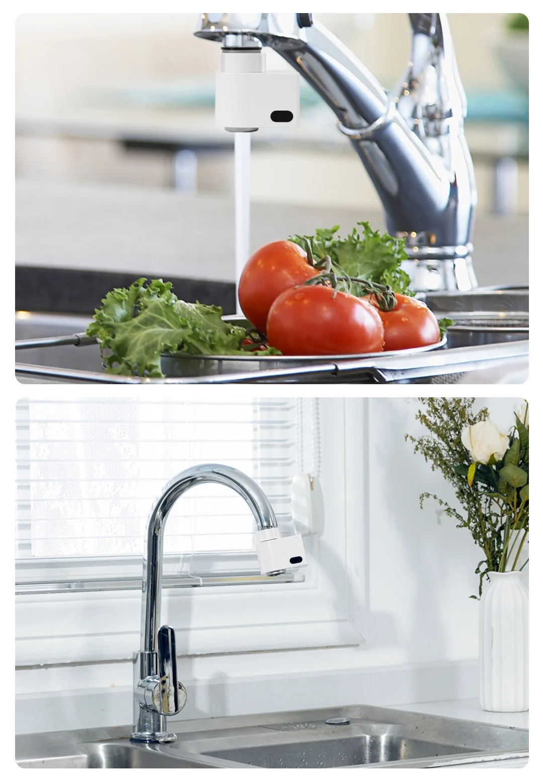 Xiaoda Smart Sensor Faucet Automatic Water Saver Tap Infrared Dual Sensors Automatic Kitchen Inductive IPX6 Waterproof Faucet