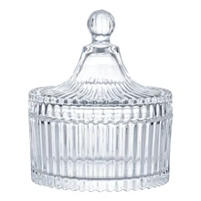 CANDY jar Elegant Design For Salad Fruit Candy Home Kitchen Deco Sugar Glass jar Pot With Lid Glassware Gift