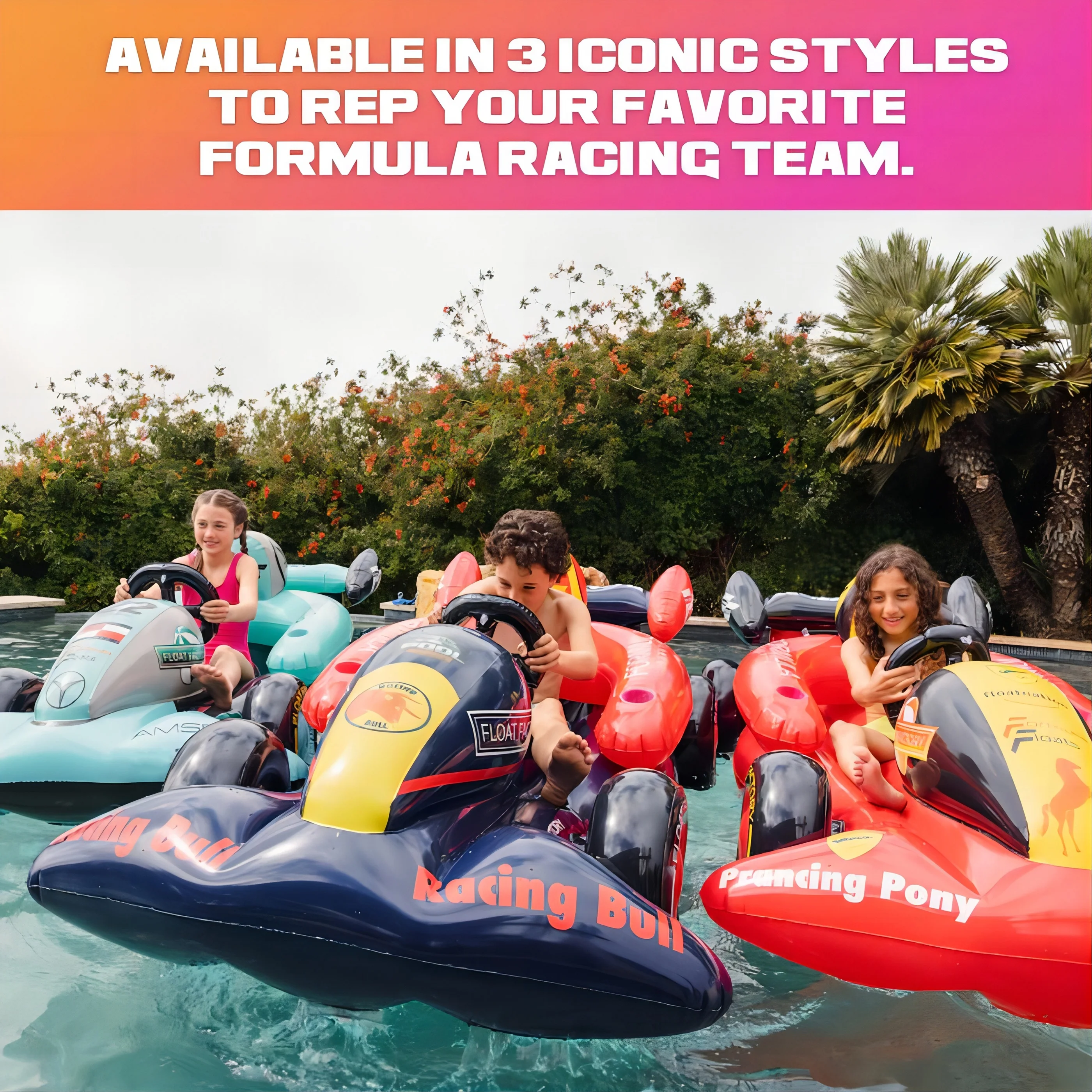 Custom Large PVC Race Car Floating Lounge Summer Swimming Pool Float for Adults for Summer Pool Parties