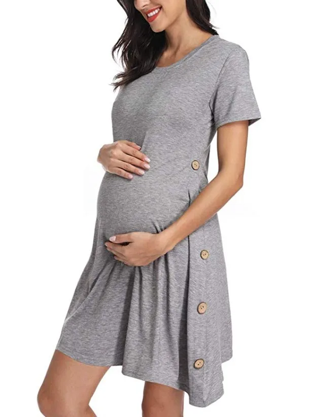 Casual Maternity Clothing Dresses Gown 