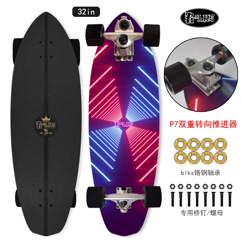 BLKS 32inch surf skate P7 Truck PU Wheels Carving Pumping Cruiser suftskate surf skateboard