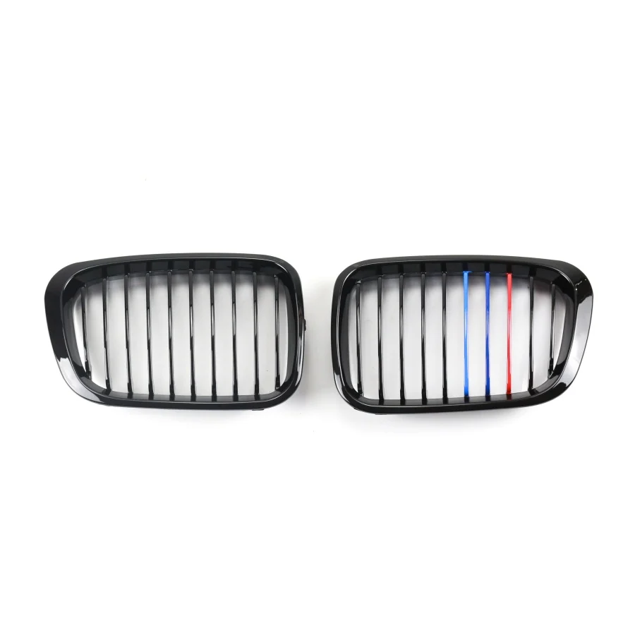 TIYPEOR Auto Grille Center Mesh Three Color Hood Front Bumper Kidney Racing Grill for Bmw 3 Series E46 1997 - 2001