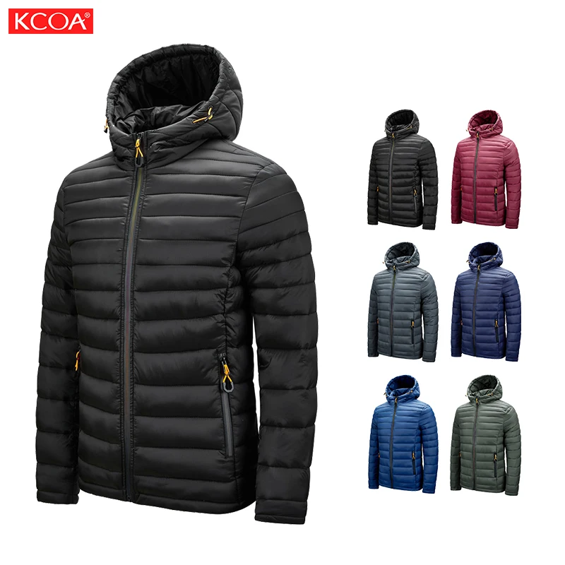 Winter Hooded Down Coat Men Waterproof Zip Puffer Jacket Plus Size Men'S Coats Bubble Puffer Coats