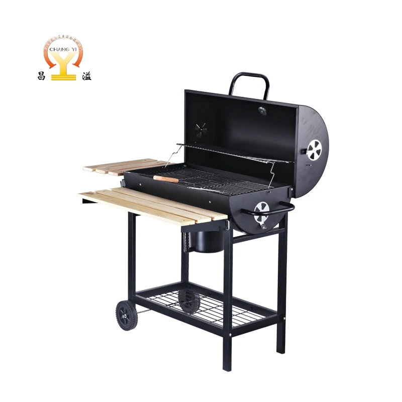 Commercial Portable Outdoor Trolley Charcoal Grill Backyard Party Grill