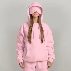 Wholesale Custom Autumn and Winter New Women's Clothing with Built-in Eye Mask, Simple and Casual Street Style Hoodies