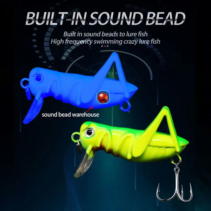 5Pcs Grasshopper Fishing Lure Hard Plastic Artificial Insect Baits Locust  Cricket Crankbaits Treble Hook Flying Fishing Lure| Alibaba.com