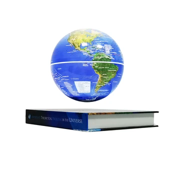 Book design lighting bottom floating and rotating 14cm blue globe