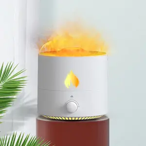 Jellyfish Round Design Essential Oil Warm Mist Humidifier Aromatherapy Flame Diffuser
