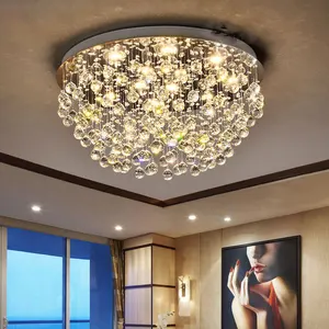 Zeal Lighting Crystal Lighting Chandelier Stainless Steel K9 Crystal Ball Round Ceiling Lights Bedroom