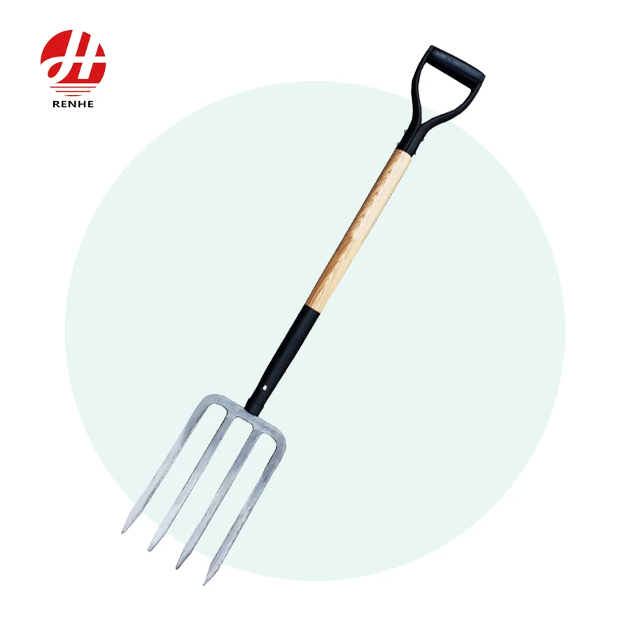 Hot Sales F115   Custom Tools  Digging Farming Garden Steel   Fork With Wooden  Handle