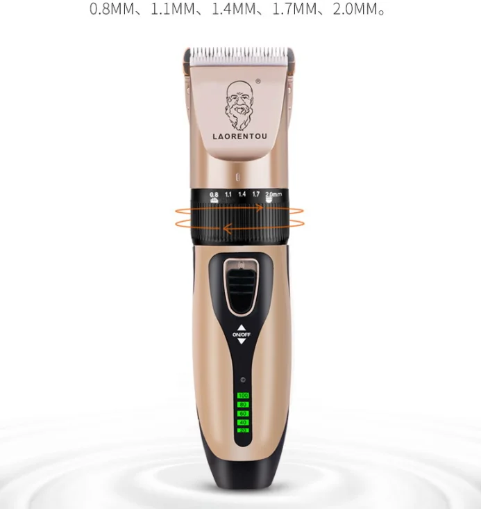 LAORENTOU Amazon USB Cable Hair Clipper Rechargeable Low Noise Cordless Electric Hair Trimmer with LCD Display for Men