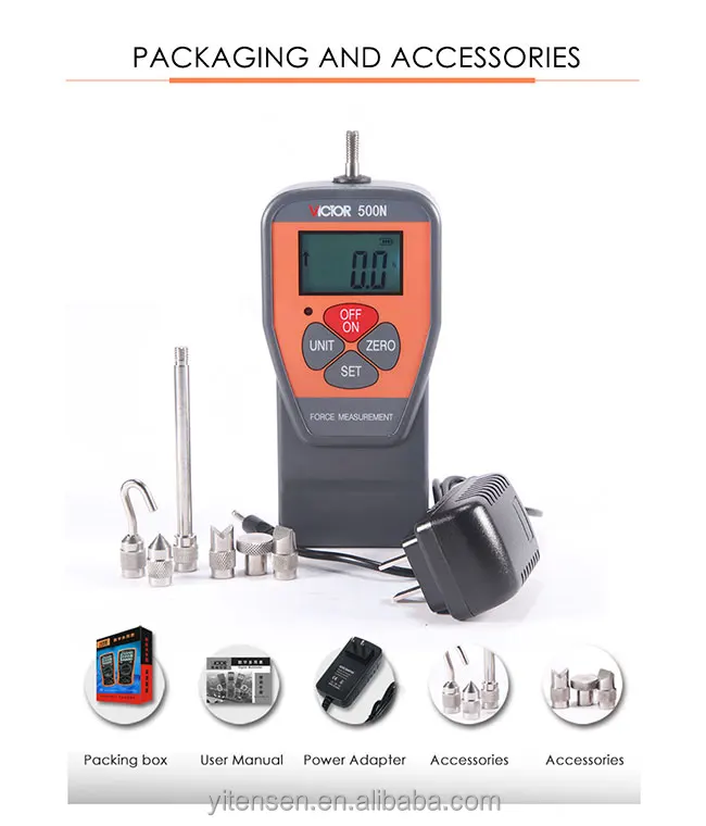 Victor 10n/50n/100n/200n/300n/500n Digital Pull Push Force Gauge Force