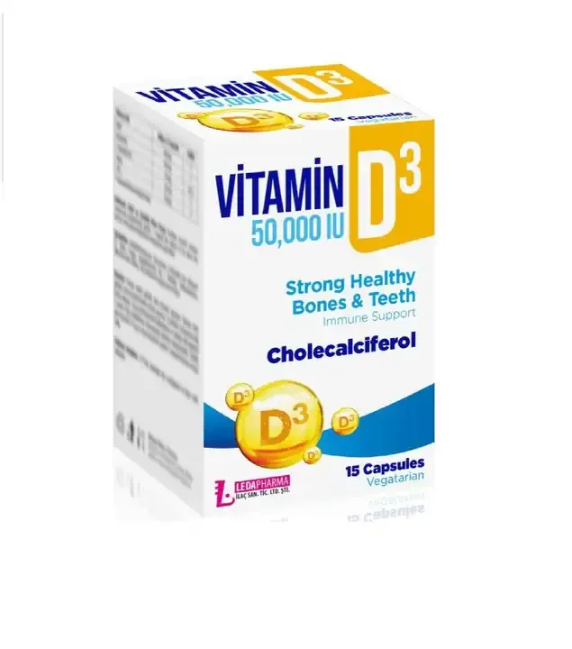 VITAMIN D3 50000 IU Capsule White Powder TURKEY Adults Food Supplement LP Newborn 1 Capsule with Meals Weekly 5000