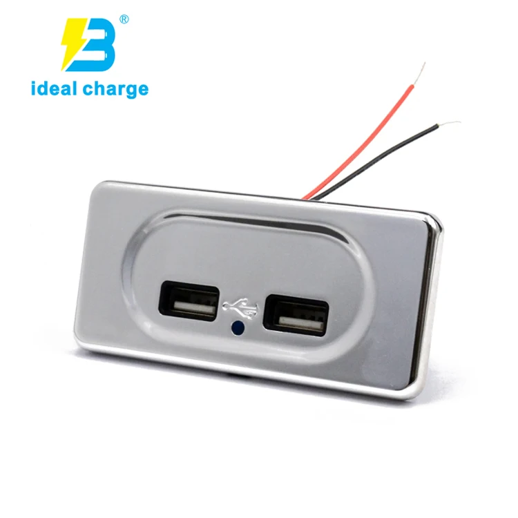 12v usb outlet panel charger mount Dual USB Port Socket 3.1A 5V