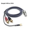 Silver   Straight 5-PIN to 2 RCA Plug
