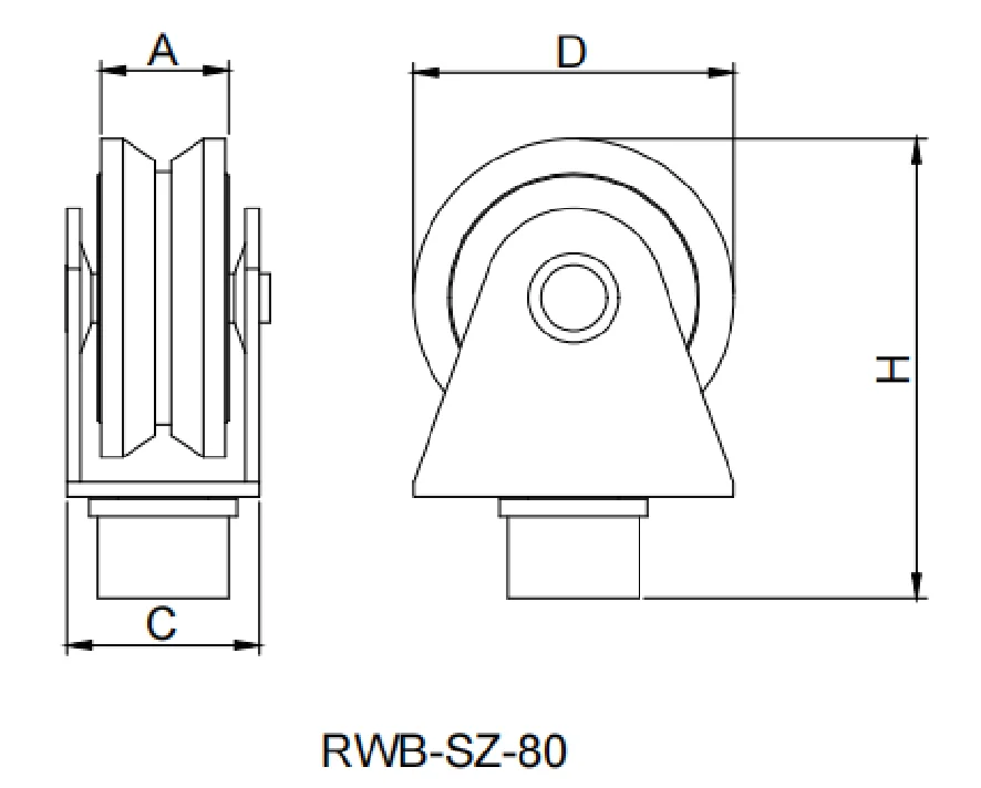 360-Degree Rotational Sliding Gate Roller Double Bearing V Y U  Groove for Door & Window Roller U-groove/V-groove/Y-groove