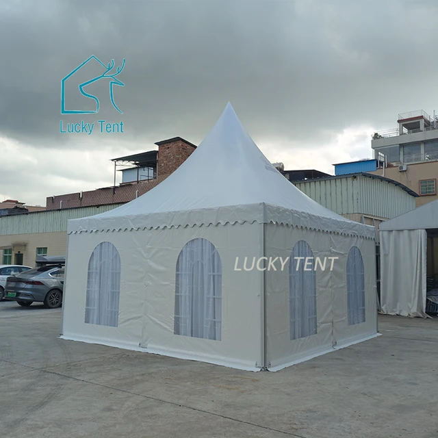 5x10m Outdoor Wedding Pagoda Tent with Satin Curtains for Decoration Romantic Event Celebration Tent