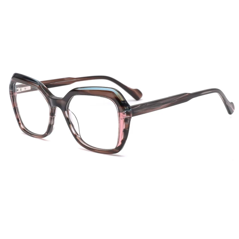 WYHX- YHP8032 New Fashion Acetate Laminating Square Eyeglasses Frames for All Face Spectacle Eyewear with Spring Insert Temple