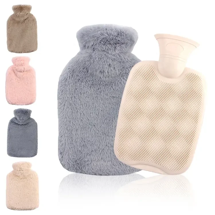 Симпатичная бутылка для горячей воды с сумкой из натурального каучука, теплая сумка для горячей воды