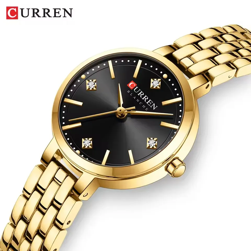 CURREN 9106 Fashion Top Luminous Hands Stainless Steel Quartz