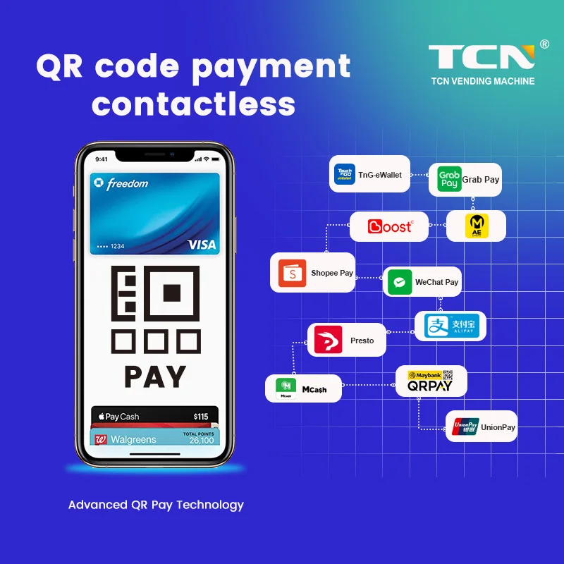 TCN Snack Vending Machine Small Business Machine Ideas Slim Cashless Vending Machine With QR Code for Southeast Asia