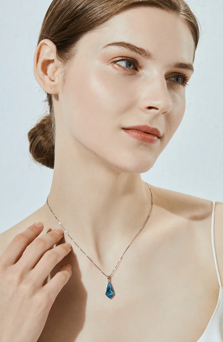 Popular Crystal Necklace Pendant 925 Sterling Silver Jewelry Gold