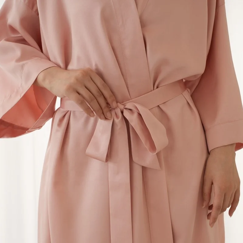 Satin Robes Silk Short Kimono Lightweight Bathrobe Silky Bride
