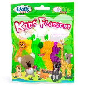 Daily Care Unique Design Popular Animal Shape Toothpick for Kids Fresh Mint Flavor Dental Flosser with Different Colors