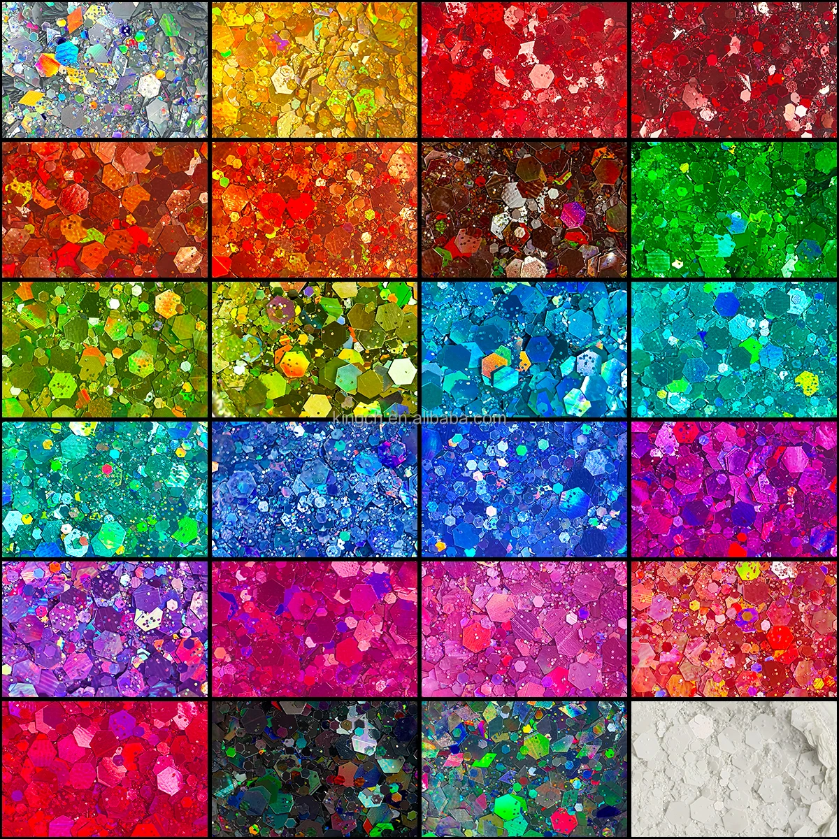 product holographic chunky glitter set 24 colors craft glitter for resin crafts tumblers nails body christmas halloween sequins flakes-5