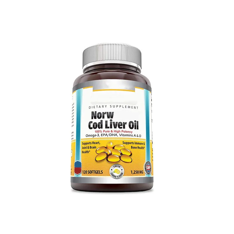 In Bulk Organic Seas Cod Liver Fish Oil Liquid Softgel Capsules For