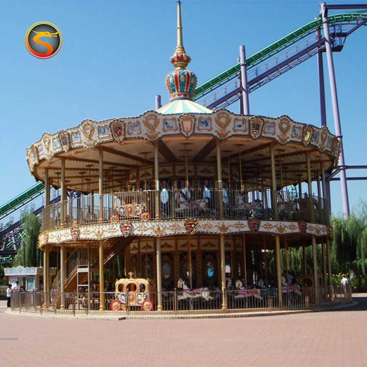 中国製二階建てメリーゴーランド、遊園地向け格安回転木馬販売中