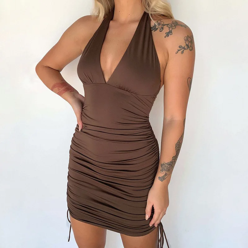 brown y2k dress