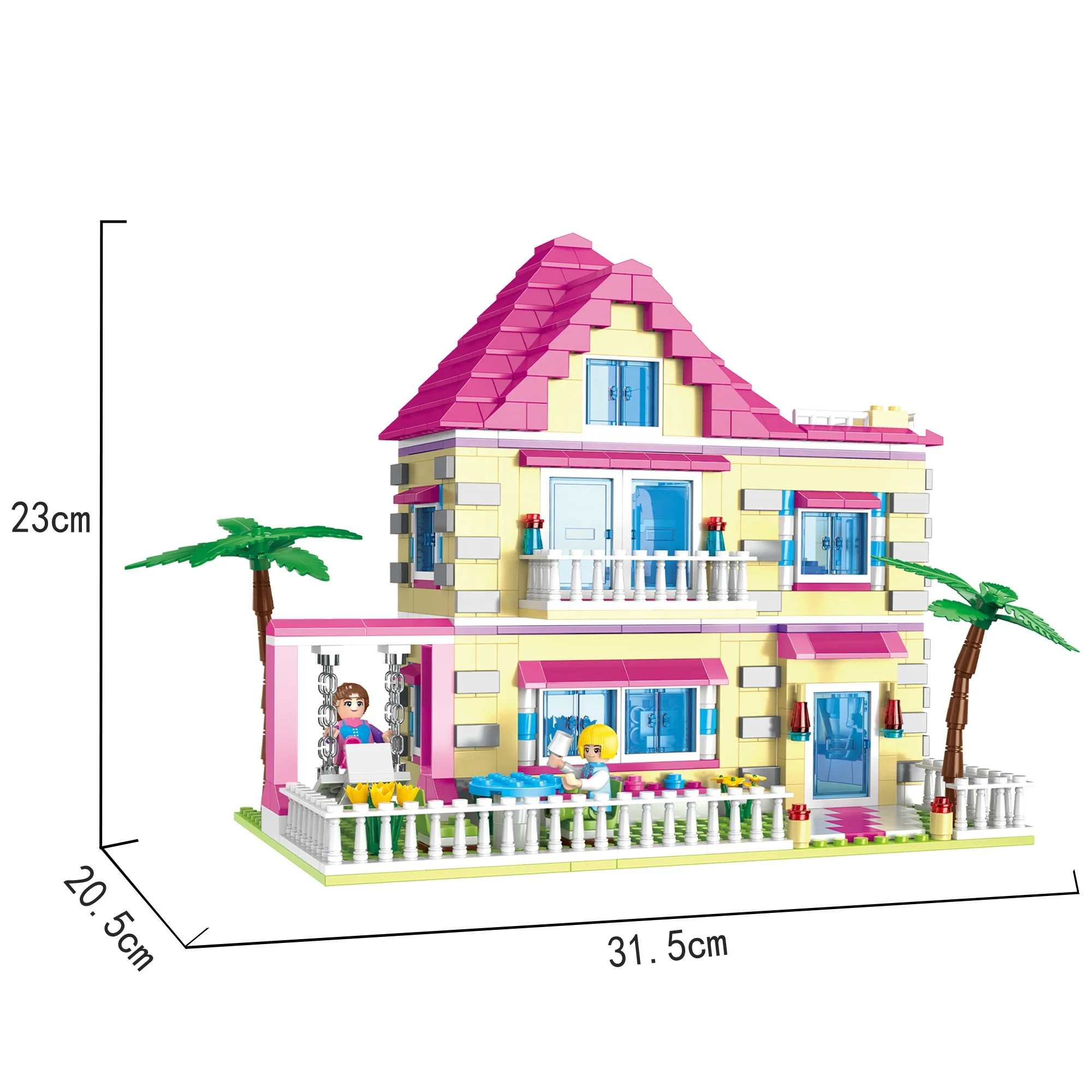 COGO Girls Build Blocks Set Sweet Home Villa 3D DIY Bricks Set Educational Building Block Kids Toys