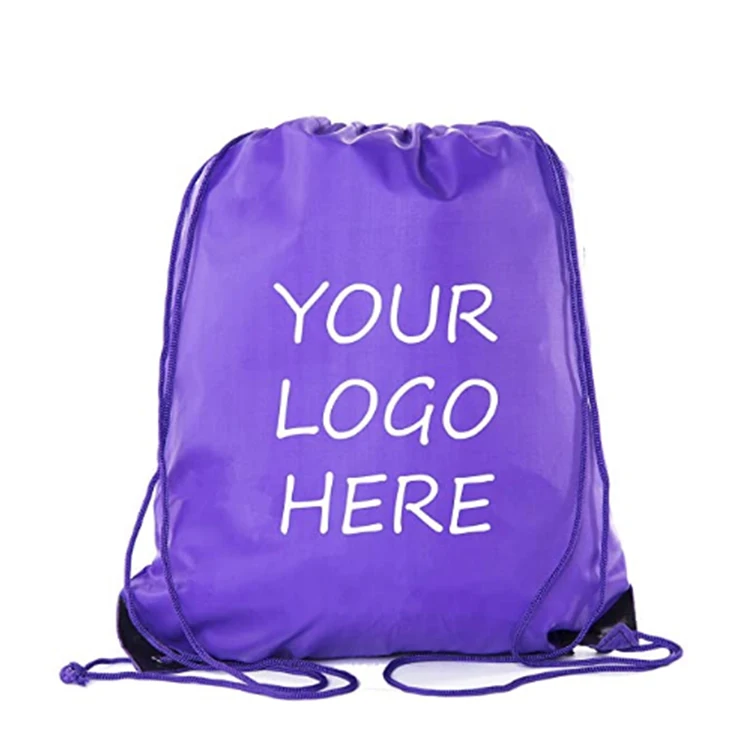 Custom Draw String Bag Logo Printing Waterproof Sports Polyester Nylon
