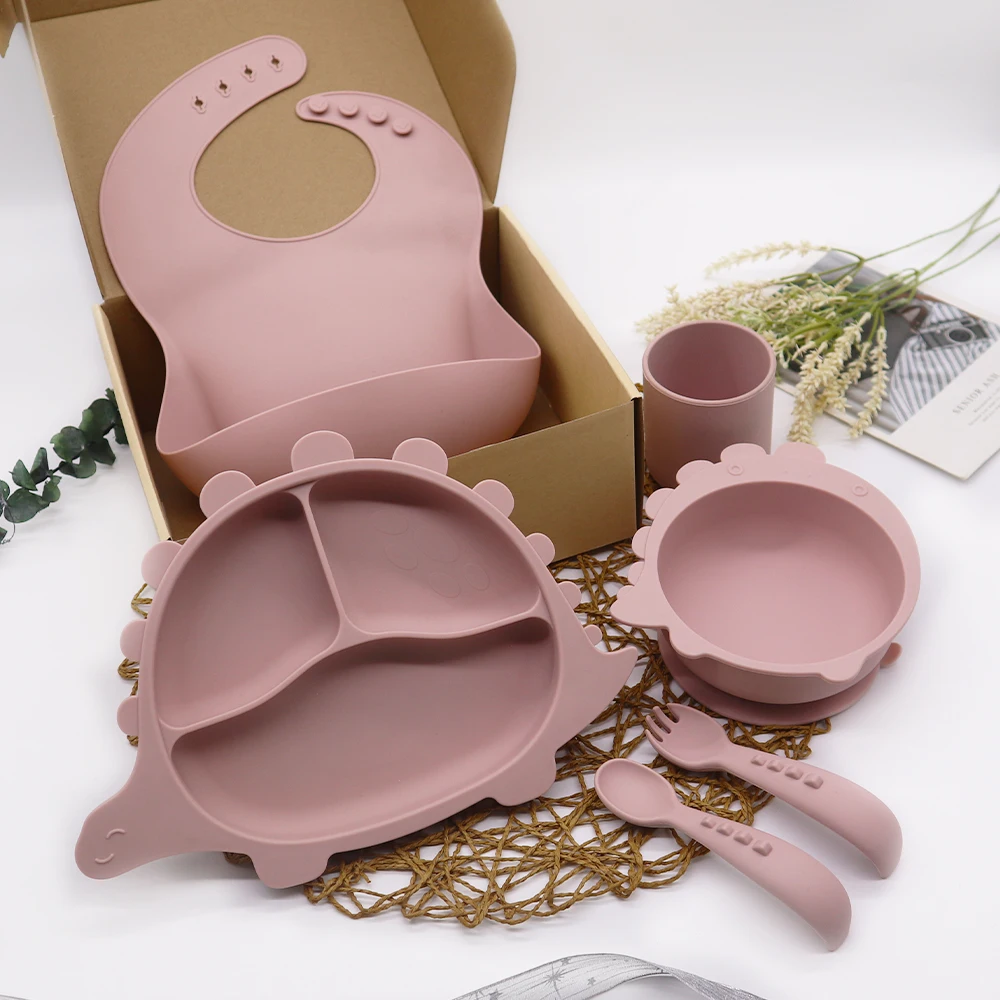 Wholesale Nontoxic Customized Plates Infant Silicone Kids Plate Spoon